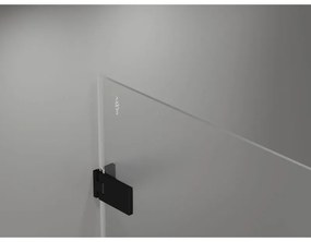 Mexen Lunar-F L, 1-krídlový sprchový kút so skladacími dverami, ľavý, 80 x 80 cm, 8mm číre sklo, čierny profil, 836L-080-080-70-00-L