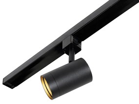 1-fázový koľajnicový systém čierny so 4 reflektormi a I-zdrojom napájania štvorcový - Jeana