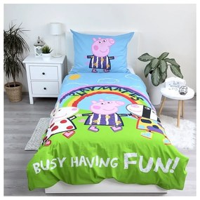 Bavlnené detské obliečky so svietiacim efektom na jednolôžko 140x200 cm Peppa Pig – Jerry Fabrics