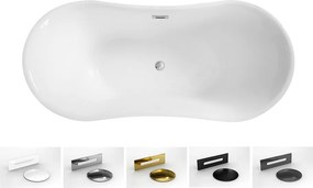 Besco Akrylátová voľne stojaca vaňa Amber BW 170x80 BESCO-Typ výpuste: Click-Clack s prepadom, grafit, BESCO-Rozmery: 170x80, BESCO-Farba: Biela/čier…