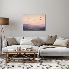 Sklenený obraz - Hejno vtákov II. (70x50 cm)