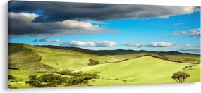 Obraz - Zelená krajina s pahorkami (120x50 cm)