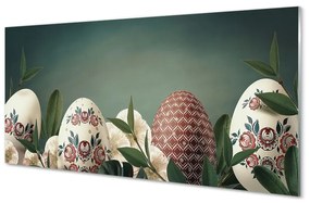 Sklenený obraz Listy vajcom kvety 125x50 cm