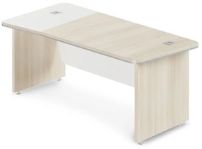 Rohový stôl TopOffice Premium 203,2 x 102,7 cm, ľavý, agát svetlý / biela