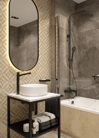 Deante Alpinia, vaňová zástena 80x140 cm, otočné krídlo so zdvíhacím pántom, 6mm číre sklo, chrómový profil, DEA-KGA_072P