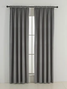 Zamatové zatemňovacie závesy Cesar sivé - 140 x 250 cm (2ks) - riasiaca stuha