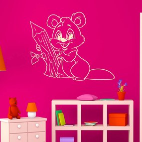 Veselá Stena Samolepka Bobrík Farba: béžová, Veľkosť: 100 x 84 cm