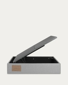 Sivá čalúnená dvojlôžková posteľ s úložným priestorom 140x190 cm Matters – Kave Home