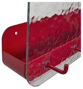 Červený kovový nástenný vešiak s poličkou Shack - Hübsch