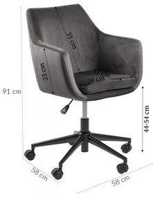 Kancelárske kreslo Nora sivé