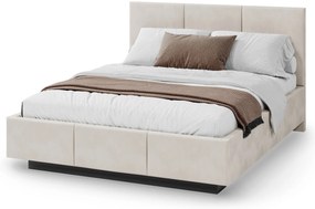 Čalúnená posteľ s vysokým čelom Avero 160x200 - krémová