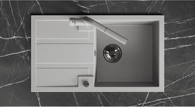 Laveo Barbados, 1-komorový granitový drez 760x440x194 mm, šedá, LAV-SBB_511T