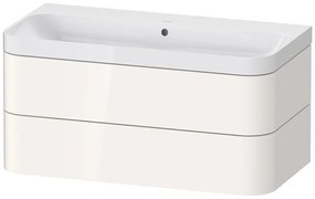 DURAVIT Happy D.2 Plus c-shaped závesná skrinka s nábytkovým umývadlom bez otvoru, 2 zásuvky, 975 x 490 x 480 mm, biela vysoký lesk, HP4348N2222