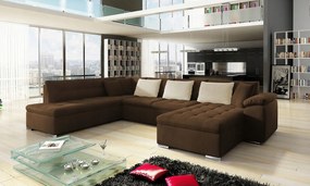 Rohová sedacia súprava Talia (tmavohnedá krémová)