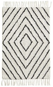MADAM STOLTZ Koberec do kúpeľne Off White/Black 60 × 90 cm