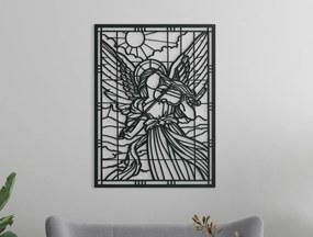 drevko Drevený obraz Anjel s husľami Rozmer obrazu: 44,5 x 32,5 cm, Farba dekorácie: Čierna