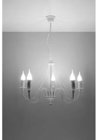 Luster na reťazi MINERWA 5 5xE14/40W/230V biela