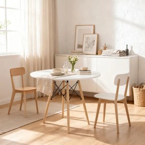 Jedálenský stôl LOFT biely / naturálny