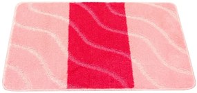 Kúpeľňový koberček FIORI ružový, pruhy / vlny