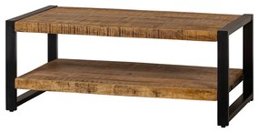 Konferenčný stolík z mangového dreva Atlanta dvojvrstvový 110 cm Mahom