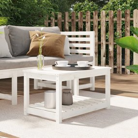 Záhradný stolík biely 82,5x50,5x45 cm borovicový masív 824135