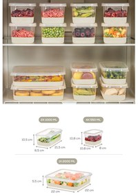 Sada 7 ks potravinových boxů ALLIE šedá