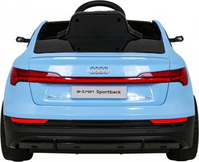 Ramiz Audi E-Tron Sportback pre deti modré + na diaľkové ovládanie + pohon 4x4 + pomalý štart + rádio MP3 + LED