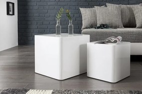 Odkladací stolík Monobloc sada 2ks biely