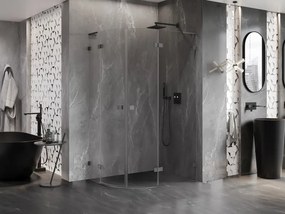 Mexen Lunar, L pravý polkruhový sprchový kút 100 x 90 cm, 8mm číre sklo, profil grafit brúsený, 833L-100P-090L-66-00