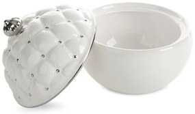 Nádoba ADORE 06 s vekom biela / strieborná