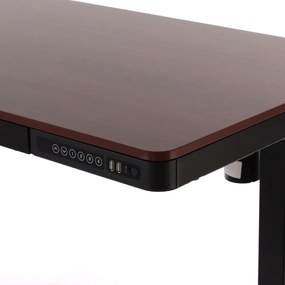 Výškovo nastaviteľný stôl OfficeTech 2, 120 x 60 cm, čierna / mahagon