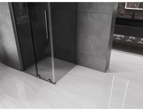 Mexen Velar, sprchový kút s posuvnými dverami 100 x 100 cm, 8mm šedé sklo, grafit brúsený, 871-100-100-41-66