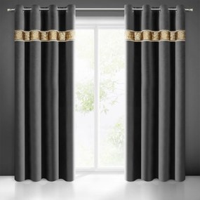 ZATEMŇOVACÍ ZÁVES NA KRÚŽKOCH BUENO 140X250 CM ČIERNA