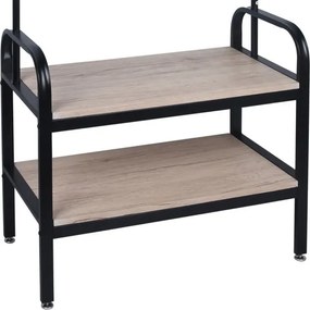 Stojací vešiak s policami Hanson, dub/čierny