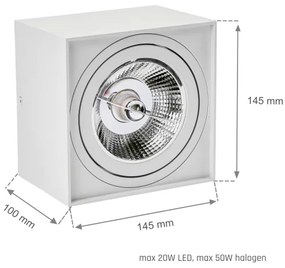 Bodové svietidlo CHLOE AR111 1xGU10/50W/230V hranatý biela