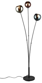 Lesklá čierna stojacia lampa (výška 150 cm) Sheldon – Trio