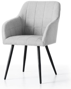 Sada dvoch jedálenských stoličiek LUXANO svetlosivé / čierne nohy (2 ks)