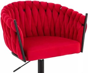 LuxuryForm DESIGN Stolička NORDEN VELUR na čiernej podstave s kolieskami - červená