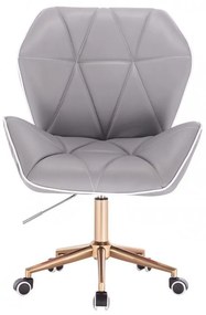 LuxuryForm Stolička MILANO MAX na zlaté podstave s kolieskami - šedá