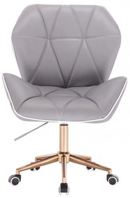 LuxuryForm DESIGN Stolička MILANO MAX na zlatej podstave s kolieskami - šedá