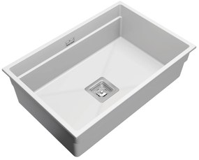 Gamma Decor 7050, 1-komorový granitový drez 700x470x220 mm, biela, GMA-ZLE000107