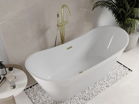 Mexen Celia, voľne stojaca vaňa 170 x 75 cm + zlatá odtoková zátka a prepadový otvor, biela, 52331707500-G