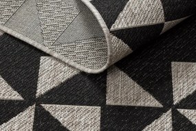 Koberec Šnúrkový SIZAL FLOORLUX 20489 striebor. / čierny Trojuholníky