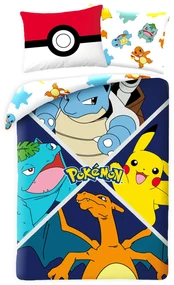 DETSKÉ OBLIEČKY Z MIKROVLÁKNA POKEMON 140X200 CM, 1 KS 70X90 CM VZOROVANÉ