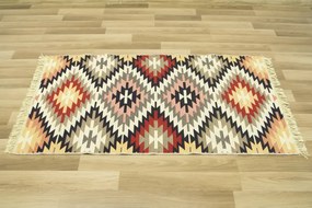 Obojstranný koberec / behúň Kilim Gold Aztecki Etno Romby viacfarebný