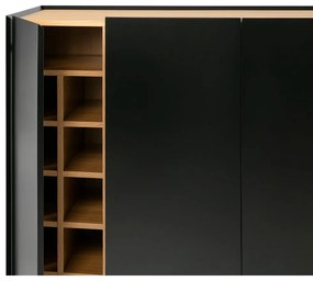 Čierna vysoká komoda v dekore duba 95x120 cm Arista – Teulat