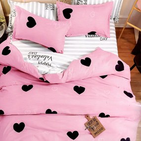 Posteľné návliečky HEART 07 PINK 140x200cm