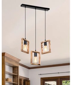 Zuma Line ASZ.1679 - Luster na lanku ATRIA 3xE27/20W/230V borovica/čierna