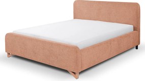 Posteľ Flamingo 180x200 cm, marhuľová štruktúrovaná tkanina