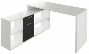 Kondela PC stôl, biela/čierna, NOE NEW
